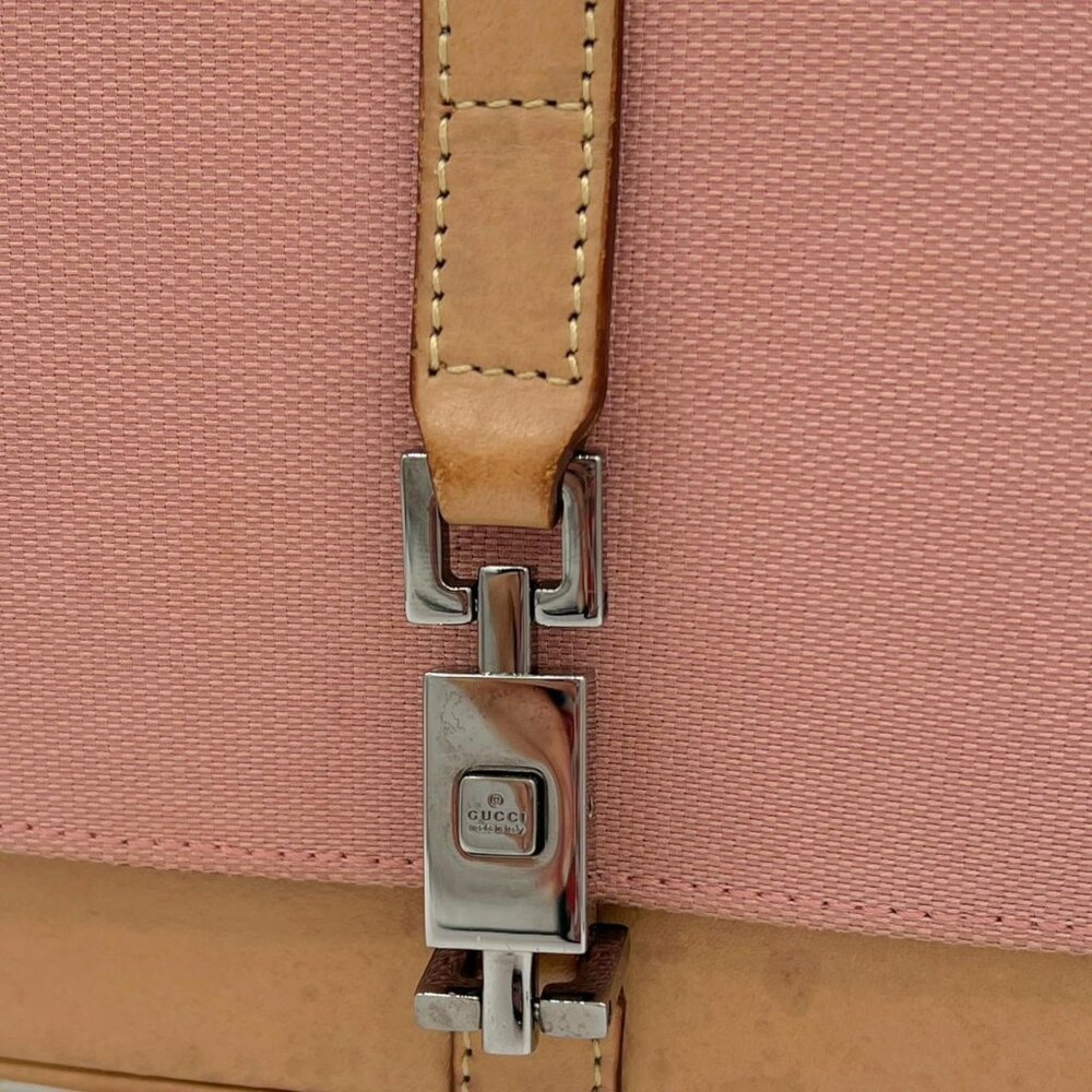 Vintage Gucci by Tom Ford pink canvas Jackie flap shoulder bag - Picture 3 of 8